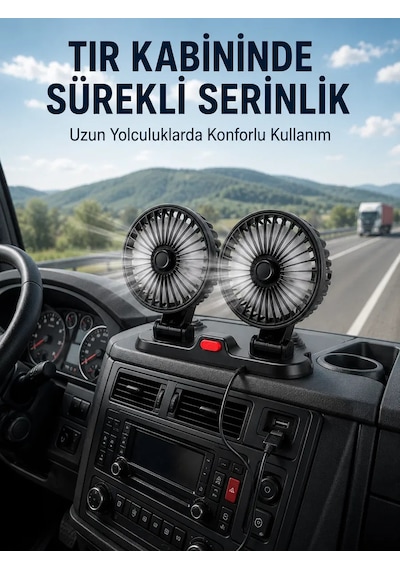 Çift Başlıklı Araç İçi Usb Vantilatör Soğutucu Fan Diğer 27459763
