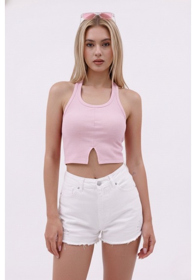 Zedefx Kadın Halter Yaka Kaşkorse Bluz Pembe