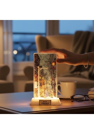 Kişiye Özel Led Işıklı Tatlı Aşıklar Temalı Dekoratif Gece Lambası