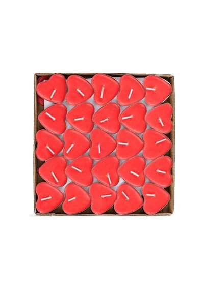 50 Adet Kalpli Tealight Mum - Tek Kullanımlık Kokusuz. Kırmızı