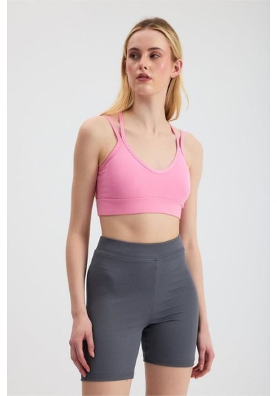 Sırt Çapraz Askılı Crop Bluz - S504568 Pembe