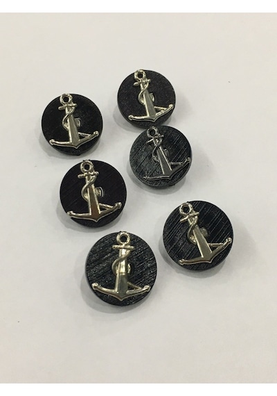 Yelek Hırka Düğmesi 6 Lı Set Çapa Armalı 1,8 Cm