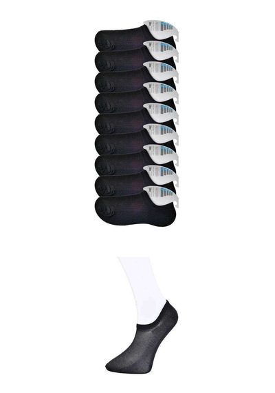 Siyah Erkek Görünmez Çorap 9 Çift Çok Renkli