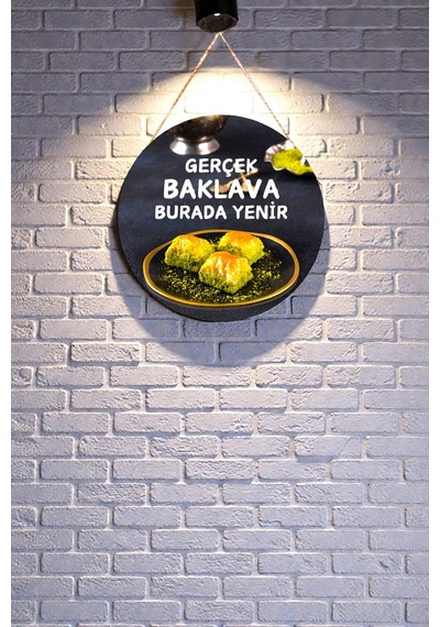 Baklava Salonu Duvar, Kapı, Tek Taraflı Askılı Pano Karşılama Tabelası, Baklava Dükkan Süsü