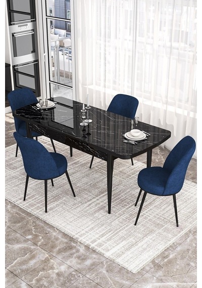 Canisa Kor Serisi 70x114 Açılabilir Mutfak Masası Takımı Siyah Mermer Desen Masa 4 Lacivert Sandalye Masa Siyah Mermer Desen Sandalye Lacivert Canisa Kor Serisi 70x114 Açılabilir Mutfak Masası Takımı Siyah Mermer Desen Masa 4 Lacivert Sandalye Masa Siyah Mermer Desen Sandalye Lacivert