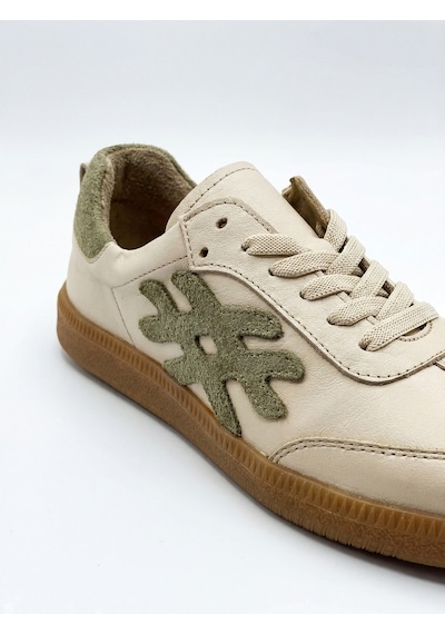 Venüs 2609901y Kadın Hakiki Deri Parçalı Sneaker Ayakkabı Bej