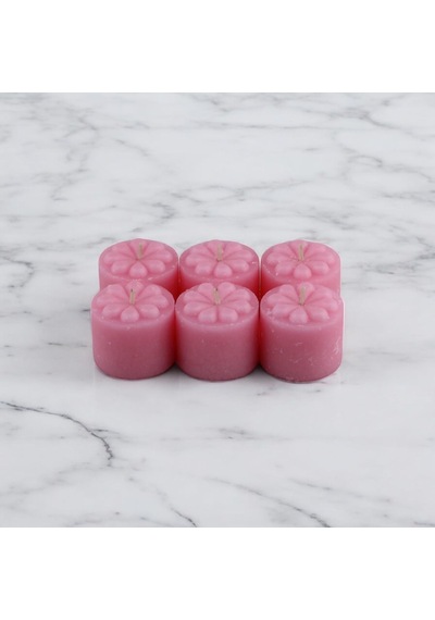 Tealight Mum Manolya Kokulu Pembe Renkli 6 Lı Paket 4 Saatlik Yanma Süresi - Ev Mumu - Iç Dekorasyon - Doğal Özler Çok Renkli