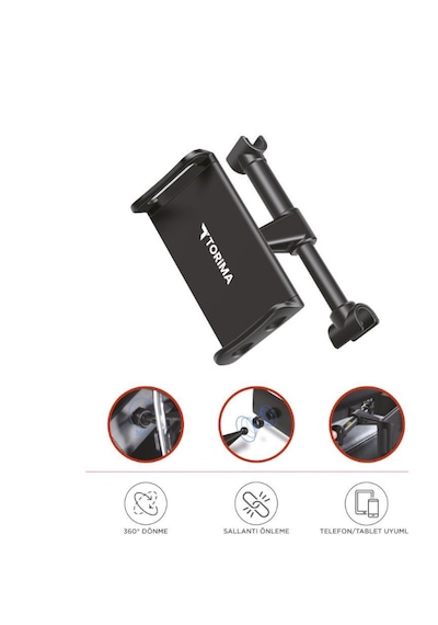 Torima JX-050 Ayarlanabilir Arka Koltuk Telefon Tablet Tutucu Siyah