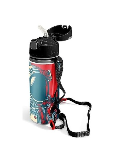 Pipetli Alüminyum Matara 600 Ml .