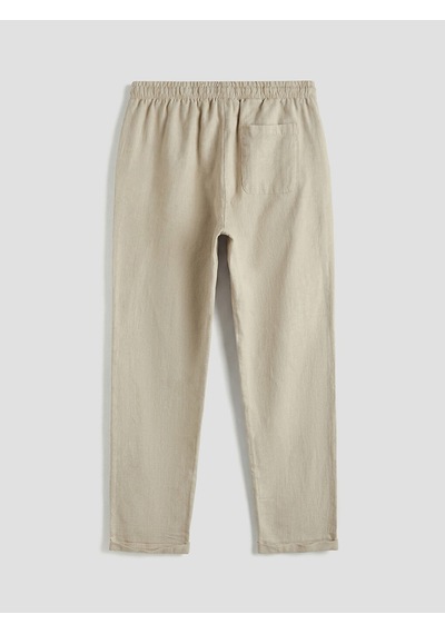 Lcw Vision Bej Regular Fit Erkek Keten Görünümlü Pantolon