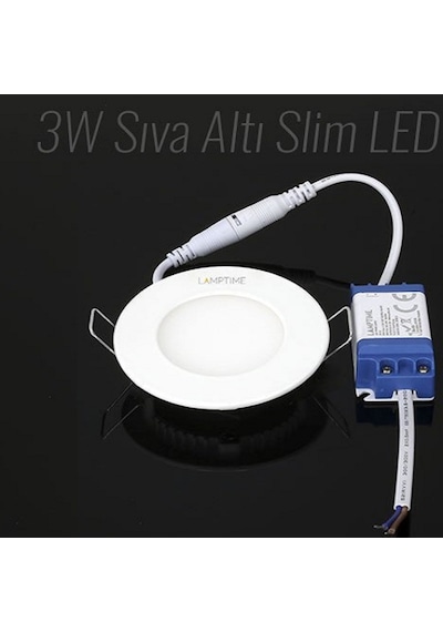 Lamptime Sıva Altı Led Spot Beyaz Gövde 3W 3000K Yuvarlak 260321