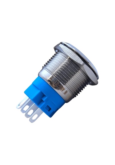 E3 19mm Metal Buton Kalıcılı 12-24v Yeşil Led 1no/1nc