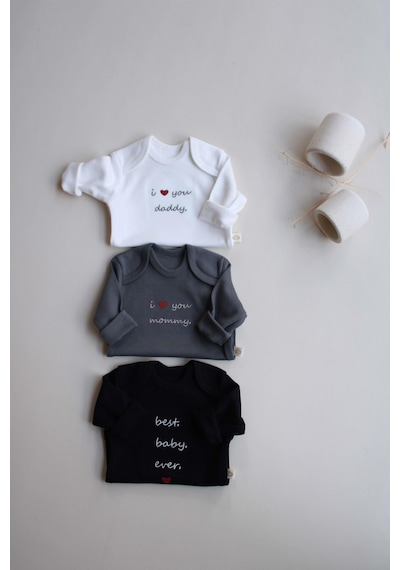 Oh La La Koala 3lü Nakışlı Çıt Çıtlı Uzun Kollu Body Zıbın Set Model 7 Siyah