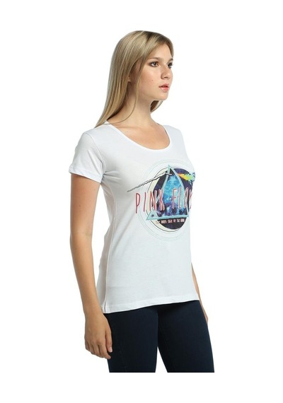 Bant Giyim - Pink Floyd Beyaz Kadın T-Shirt Tişört