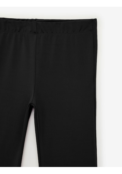 Koton Beli Lastikli Slim Fit İspanyol Paça Tayt Siyah 7wkg40036ak