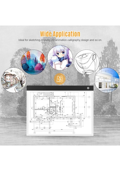 Monozone A3 Led Işıklı Çerçeve Çizim Tableti Dijital Grafik Sanat