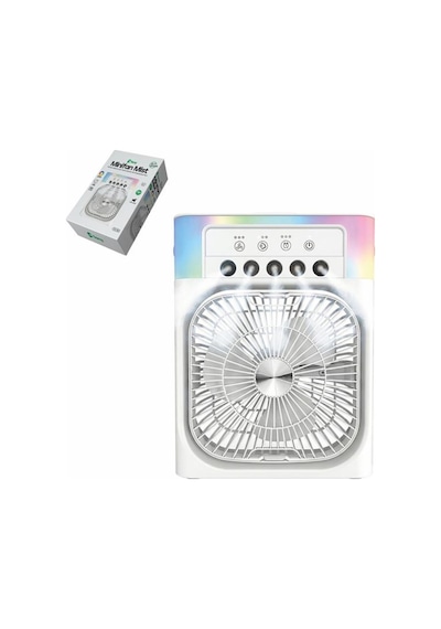 Feny Fn-f65 Beyaz Rgb Aydınlatma Ultra Sessiz Buharlı 3 Kademeli 1800mah Şarjlı Masa Fanı