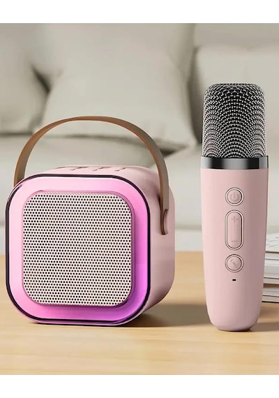 Mini Kablosuz Bluetooth Karaoke Hoparlör Kareoke Makinesi Çocuklar İçin Evde Karaoke Seti Pemb