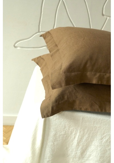 Maki Home Volanlı Süs Dikişli Sutlu Kahve 2 Adet 50x70 Yastık Kılıfı Sutlu Kahve