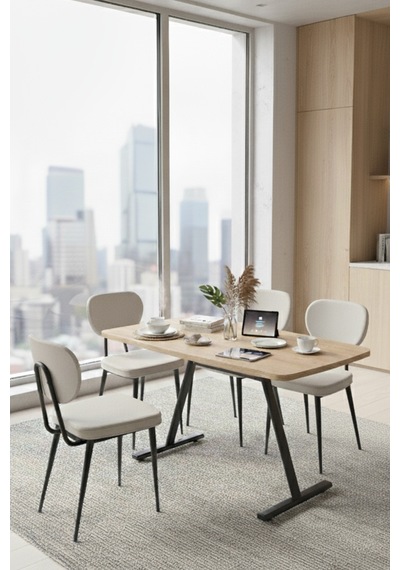 Vilinze Deniz Sandalye Tatvan Mdf Sabit Metal Ayak Mutfak Masası Takımı - 70x120 Cm Sigma Krem Vilinze Deniz Sandalye Tatvan Mdf Sabit Metal Ayak Mutfak Masası Takımı - 70x120 Cm Sigma Krem