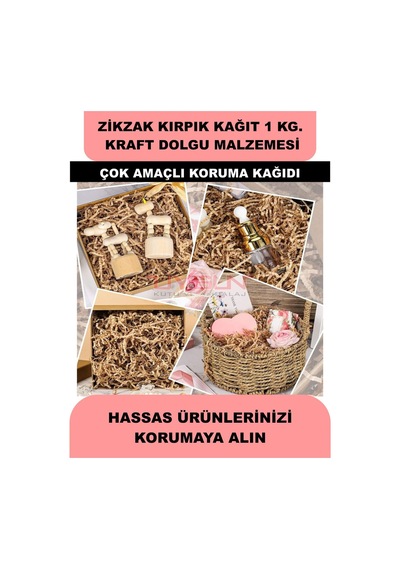 1 Kg. Z Zigzag Kırpık Kağıt, Hediye Kutusu Süsleme Kağıdı, Kutu Zemin Dolgu Kağıdı, Kargo Dolgu Kağıdı