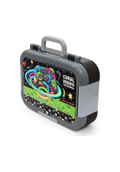 Coral High Kids Siyah Gamer Desenli Paslanmaz Çelik Beslenme Kabı 39158 Siyah