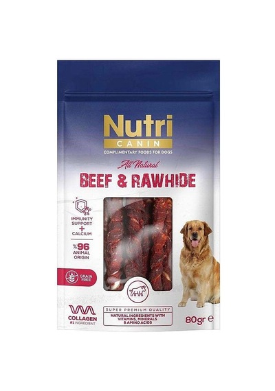 Nutri Canin Sığır Eti Sarılı Kemik Köpek Ödülü 80 Gr