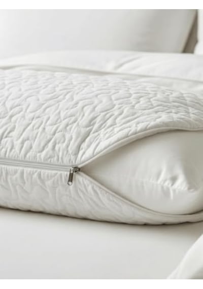 Beylini 2'li Yastık Alezi Sıvı Geçirmez Kapitone Fermuarlı Yıkanabilir Antialerjik Yastık Koruyucu 50x70 Cm Açık Indigo