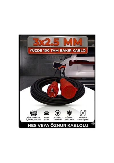 Evde Araç Şarjı Uyumlu 30 Metre 3x2.5 Mm Ttr Tam Bakır Hes Veya Öznur Kablolu Halojen Free Fişli Uzatma Seyyar Tüm Araçlar İçin Uyumlu - 878069115 Evde Araç Şarjı Uyumlu 30 Metre 3x2.5 Mm Ttr Tam Bakır Hes Veya Öznur Kablolu Halojen Free Fişli Uzatma Seyyar Tüm Araçlar İçin Uyumlu - 878069115