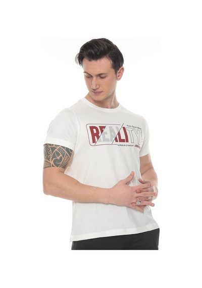 Fore Sport Erkek Realıty Baskılı T-shirt Ekru