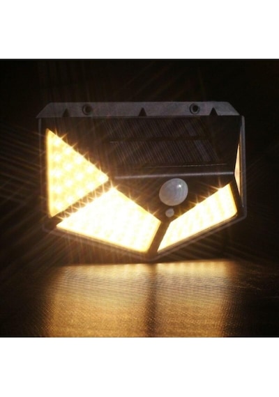 Menfry 50w Solar Güneş Enerjili Duvar Aplik 100 Ledli Bahçe Aydınlatması Sensörlü Duvar Armatür Diğer