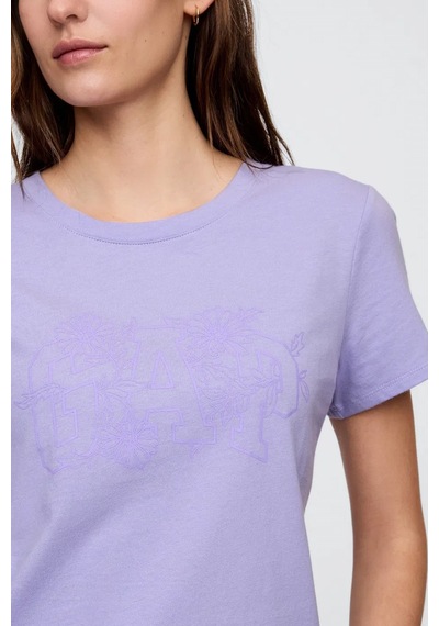 Gap V-ss Logo Classic Kadın Tişört Mor