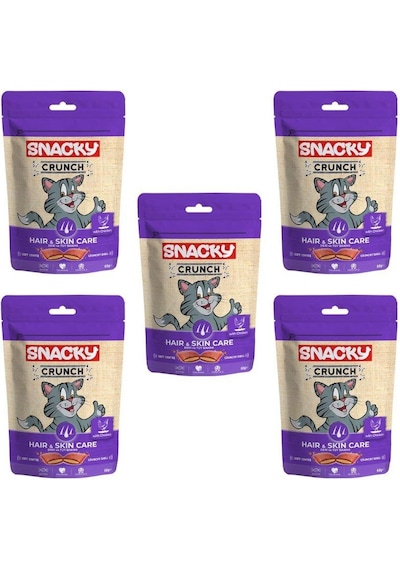 Snacky Crunch Hair-Skin Kedi Ödülü Tavuklu 60 Gr  X 5 Adet