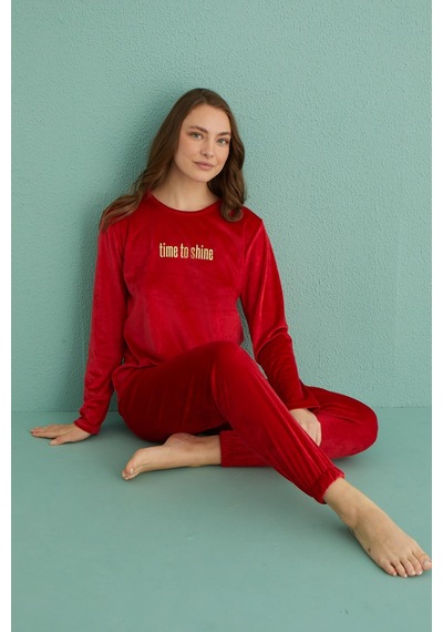 Gd Goldoremi 13164-20 Kadın Time To Shine Kadife Pijama Takım 001