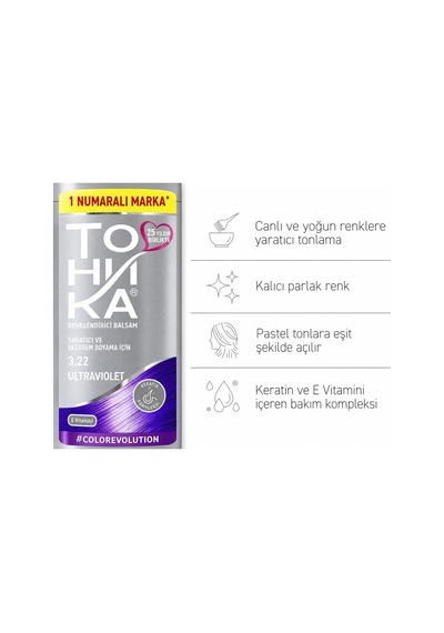 Tonıka Renk Veren Saç Balsamı 3.22 Ultraviyole Mor Ultraviolet 150 Ml Diğer