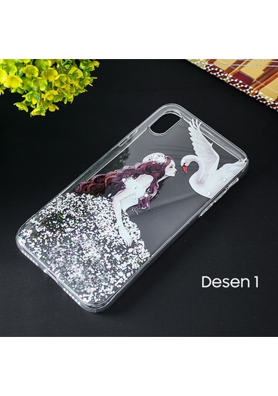 Apple Uyumlu iPhone X Xs 3D Diamond Elbise Seffaf Silikon Kilif 318313054 - Renk / Desenli 1