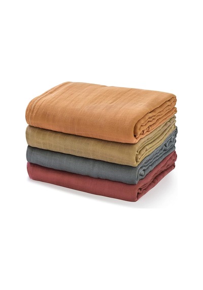 Muslin Kundak Bezi 4'lü Set Ultra Yumuşak ve Nefes Alabilir Pamuk 120x120 CM Kiremit