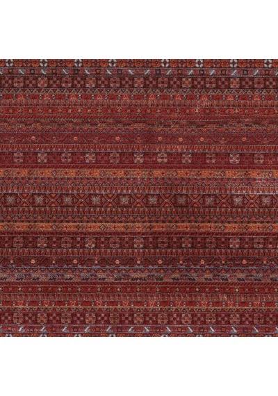 Bordo Kırmızı Etnik Şerit Desenli Modern Halı - Nk0259ba Bordo - Kırmızı