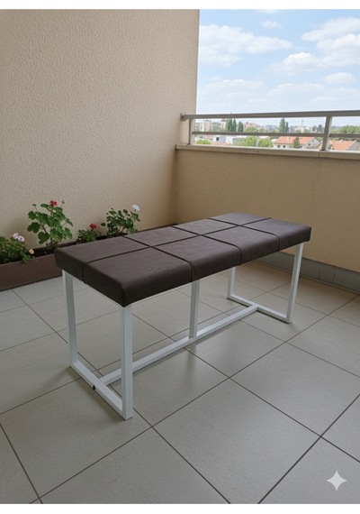 Özcan Metal Puf Bench Metal Ayaklı Bench Puf Bank Antre Mutfak Salon Yatak Odası Puf Bank 105 40 Kahverengi