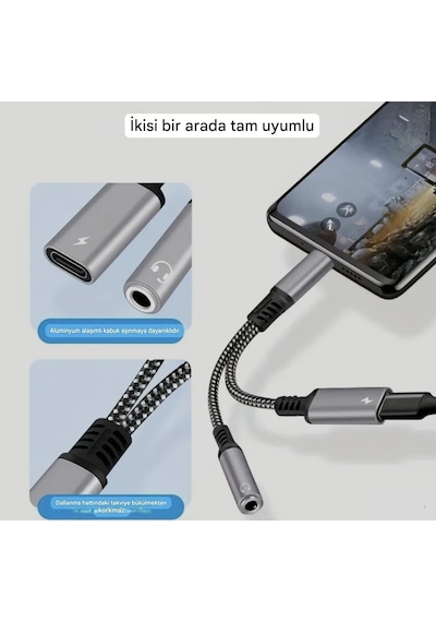 Wowssyo 2'si 1 Arada Type-c To 3.5mm+60w Hızlı Şarj Ve Kulaklık Çevirici+usb Dönüştürücü Hi-fi Ses Ce Lisanslı Sertifikalı Hasır Örgülü Sağlam Kablo 1 Adet Wowssyo 2'si 1 Arada Type-c To 3.5mm+60w Hızlı Şarj Ve Kulaklık Çevirici+usb Dönüştürücü Hi-fi Ses Ce Lisanslı Sertifikalı Hasır Örgülü Sağlam Kablo 1 Adet