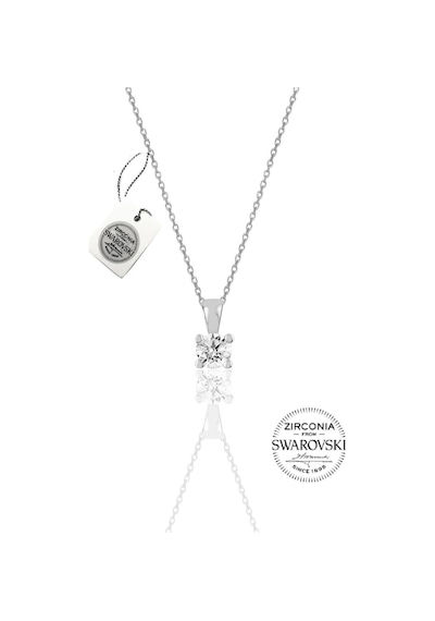 Pigado 925 Ayar Gümüş Swarovski Tek Taş Kolye * Sertifikalı * QR Kodlu