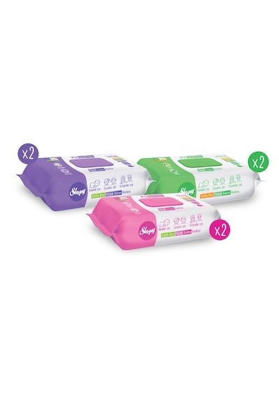 Sleepy Natural + Floral + Herbal Kişisel Bakım Havlusu Çanta Boy 6x25 150 Yaprak 6 Paket
