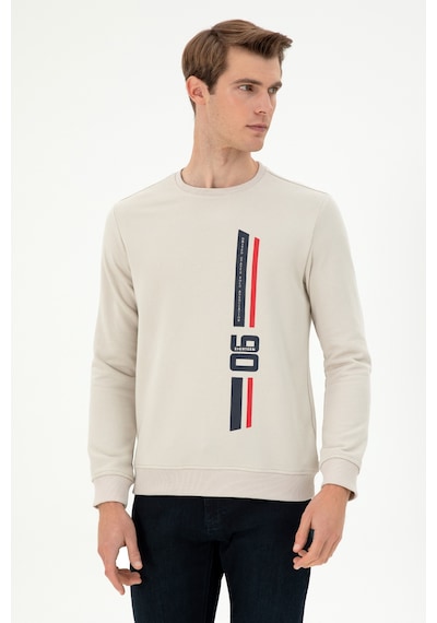 U.S. Polo Assn. Erkek Regular Fit Bisiklet Yaka Taş Sweatshirt 50293441-VR049