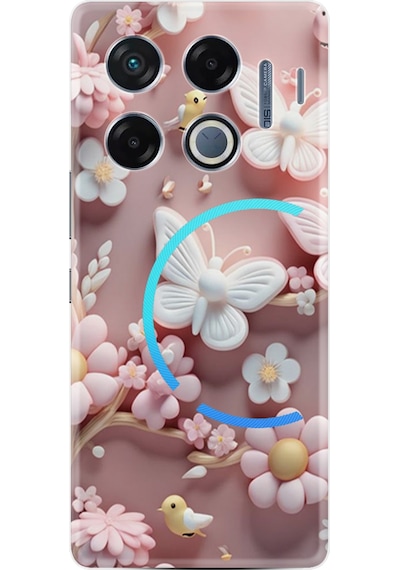 Infinix Gt 20 Pro Kılıf Boutique Baskılı Resimli Pembe Kelebekler Pcode -088