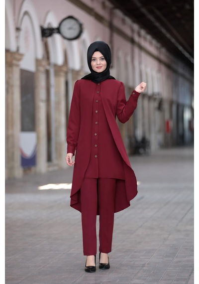 İbrahim Burak Etiler Collection Dilay İkili Takım Bordo 5320