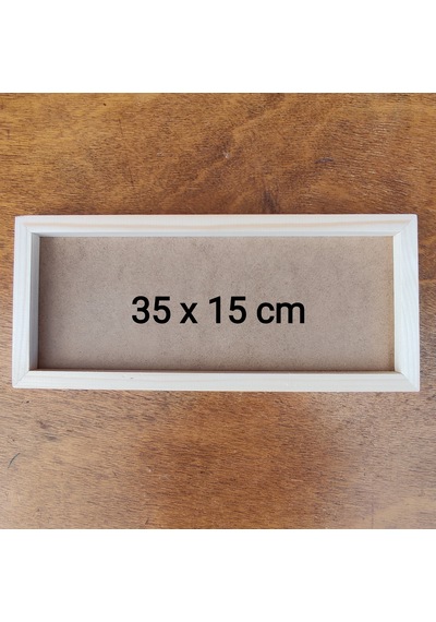 35x15cm Ham Ahşap Çerçeveli Pano Camsız - Arkalık Sabit