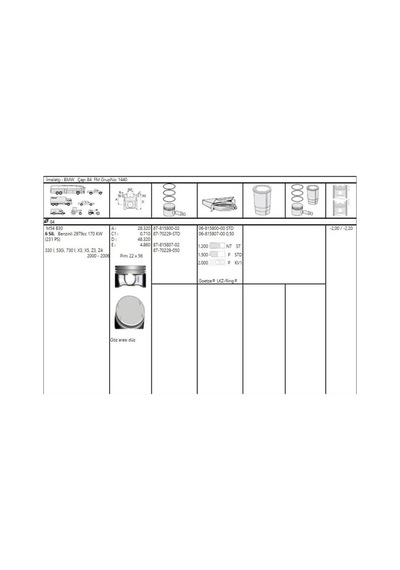 GOETZE ISS 87-70229-STD Piston 84Mm Bp_M54_B30 330I X5 99-04 84Mm