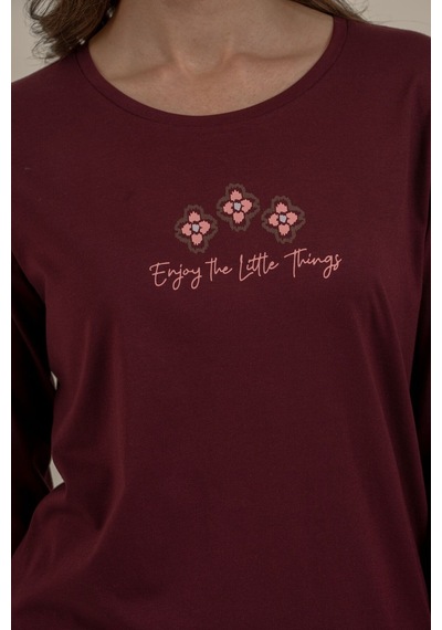 Arnetta Kadın Enjoy The Little Things Mor Uzun Kol Pijama Takım Ar3759-s-v1 Ar3759-s-v1