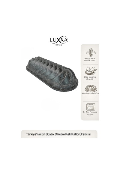 Sara Baton Döküm Kek Kalıbı 35cm Antrasit Antrasit