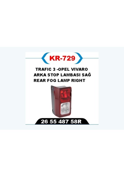 Arka - 70 - Sis Lambası Sağ Trafıc 3 - Kmrsfres - -opel Vıvaro